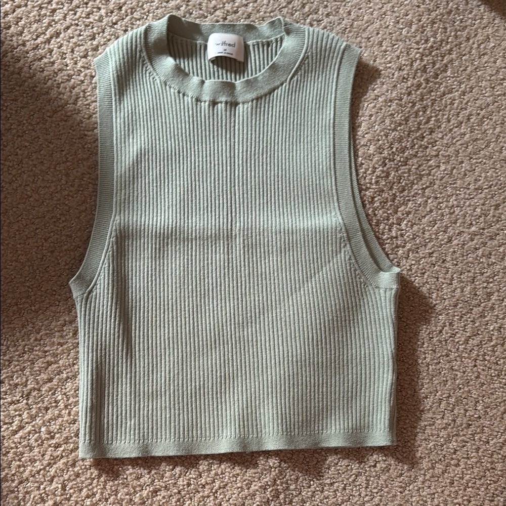 Wilfred Sage Green Ribbed Tank Top